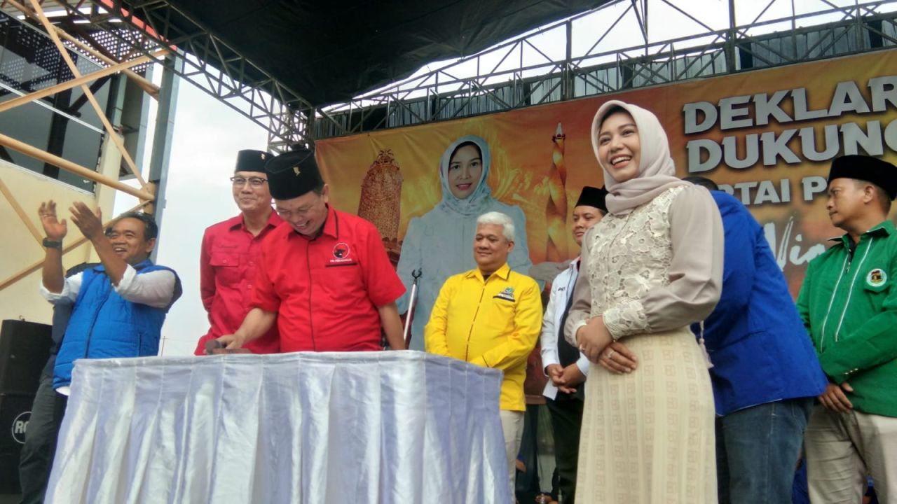 Ning Ita saat deklarasikan diri maju Pilwali Mojokerto
