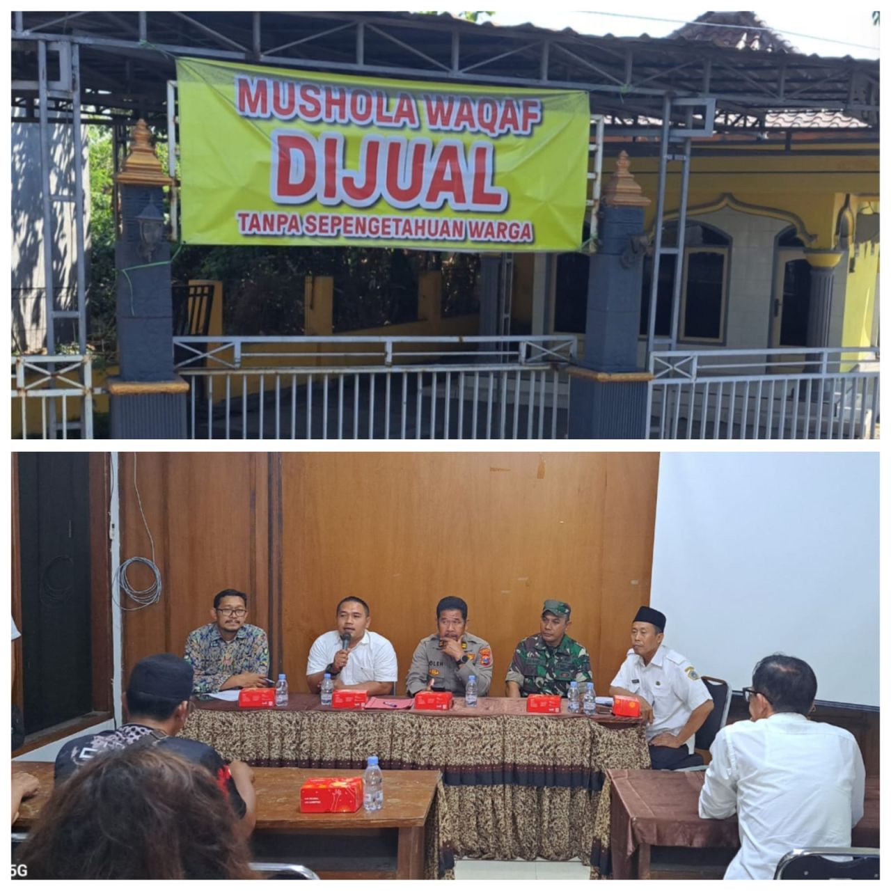 Warga Desa Manyar Sidomukti dan pihak terkait di Kantor Camat Manyar