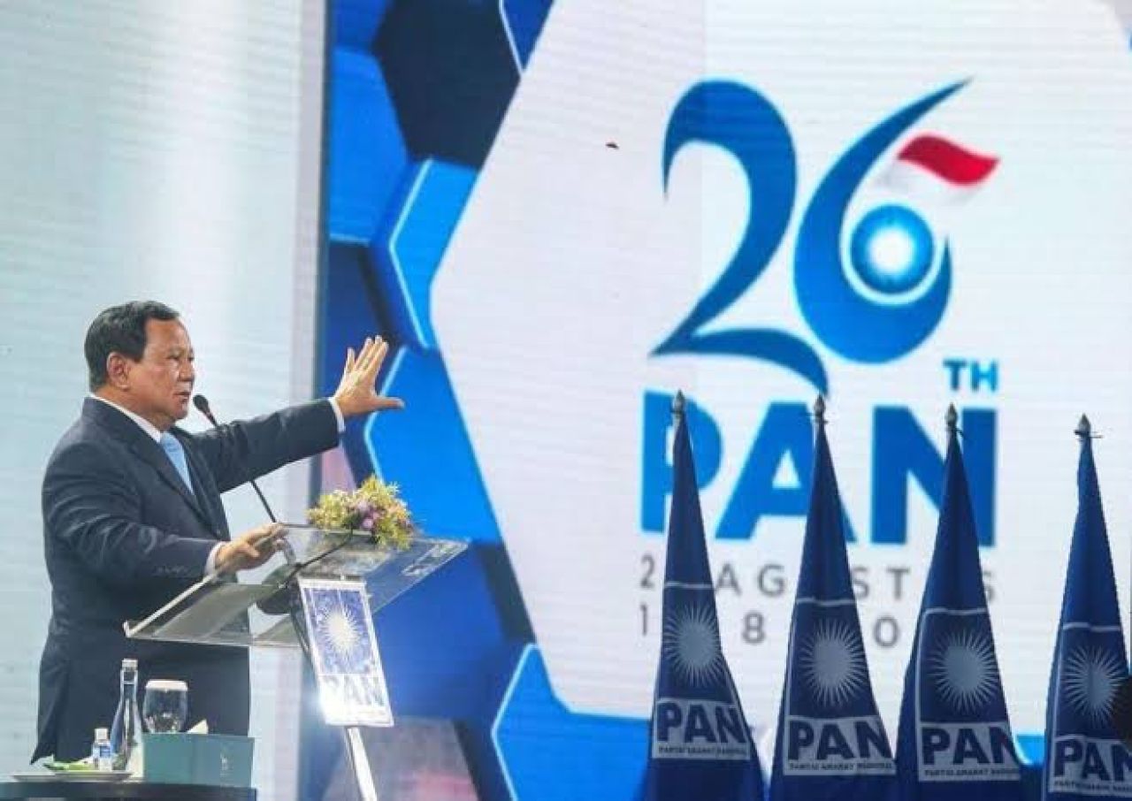 Prabowo Subianto di penutupan Kongres Partai Amanat Nasional (PAN)