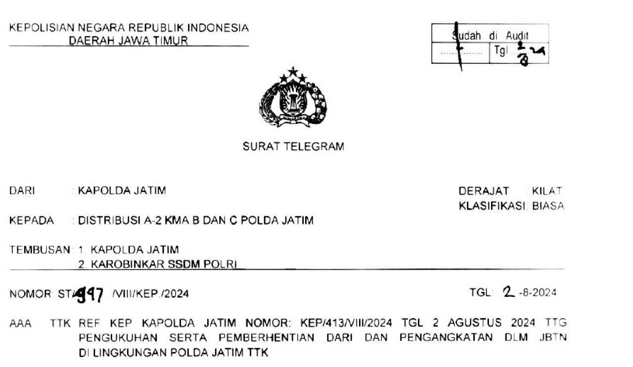 TR Kapolda Jawa Timur