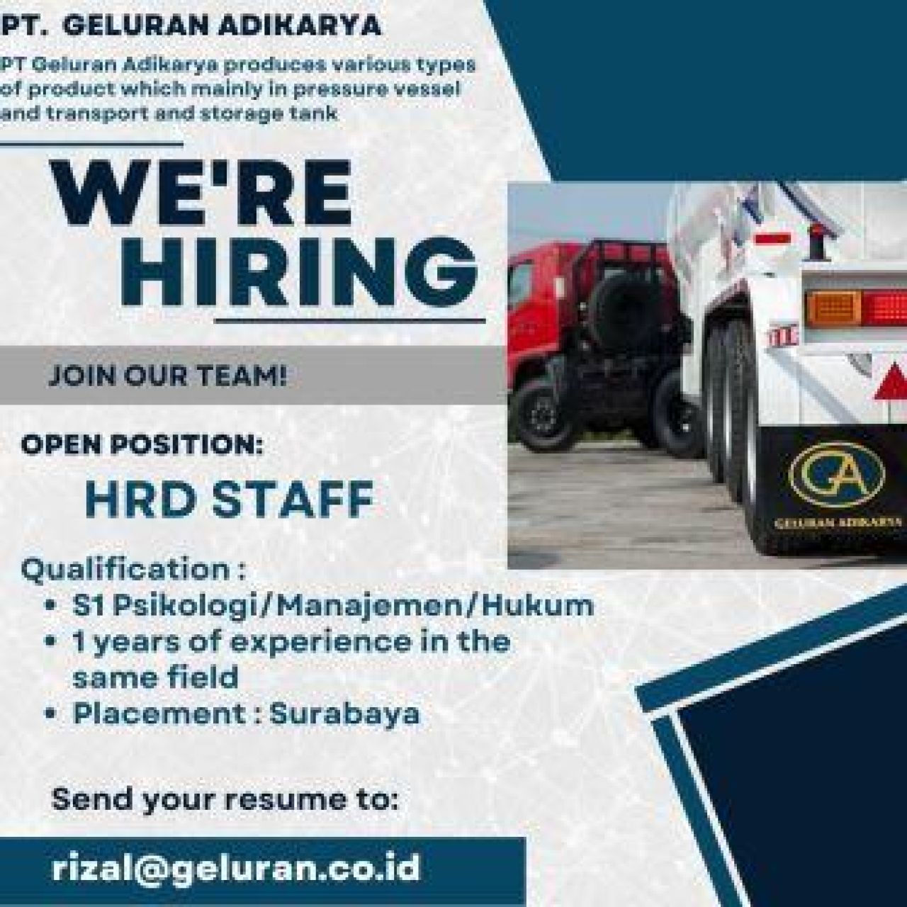 Lowongan kerja di PT Geluran Adikarya