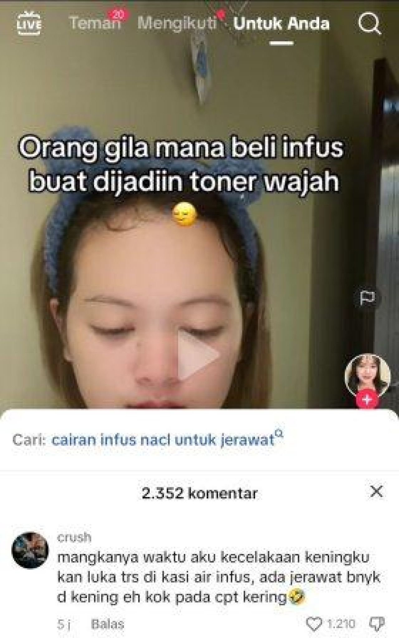 Pemakaian toner untuk wajah