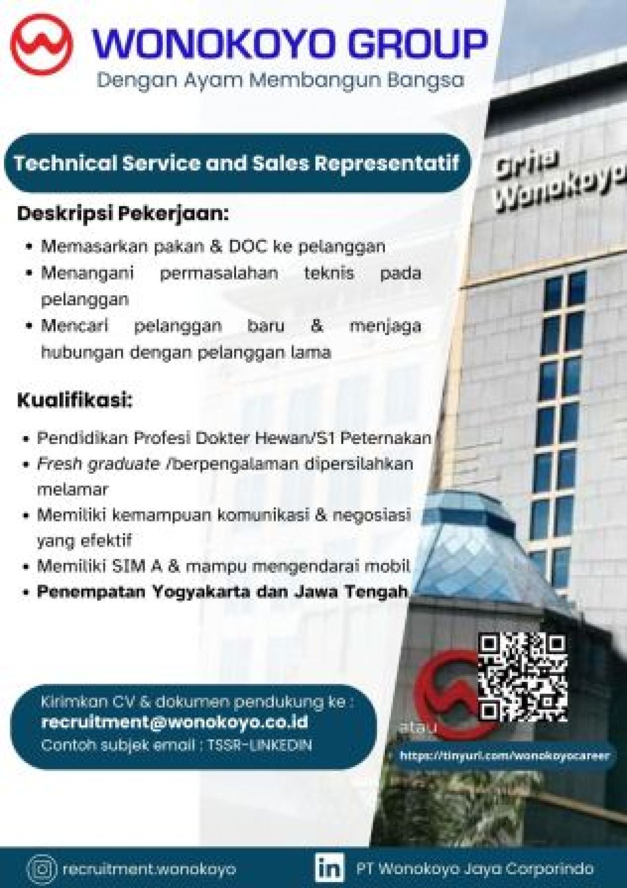 Lowongan kerja PT Wonokoyo Jaya Corporindo