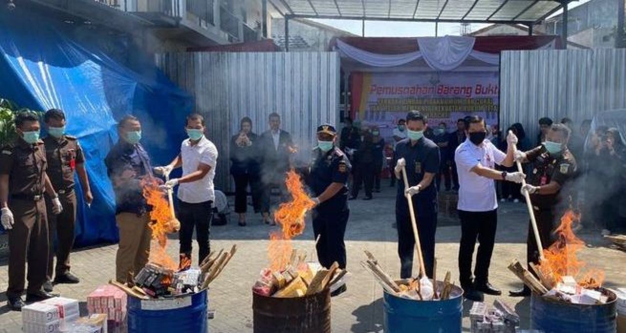 Pemusnahan barang bukti penindakan berupa narkotika, obat-obatan terlarang, hasil tembakau, dan barang bukti lainnya