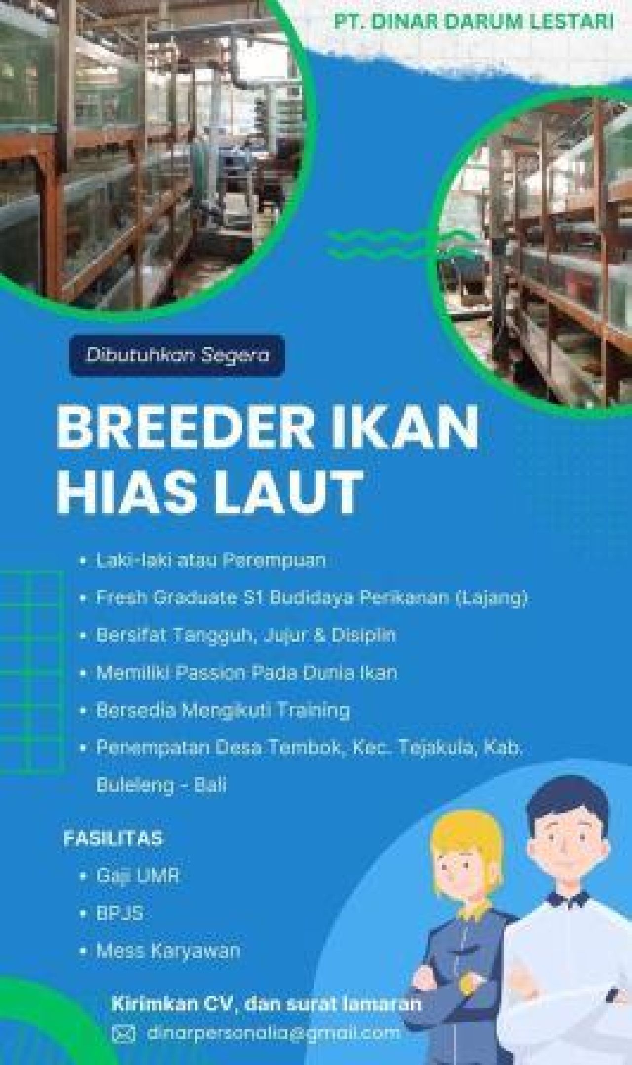 Lowongan kerja di PT Dinar Darum Lestari
