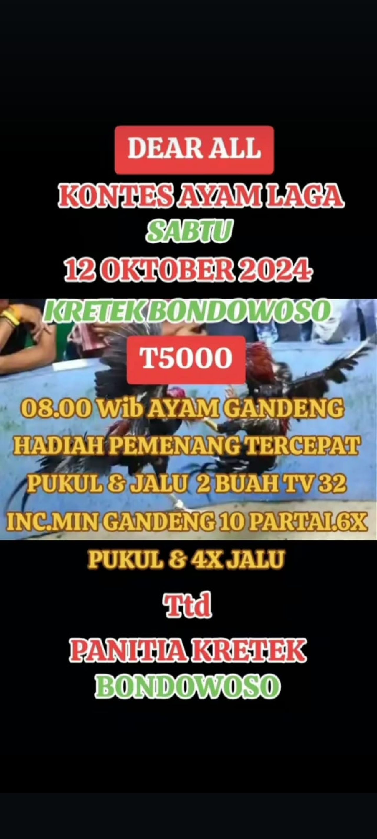 Status salah satu panitia di Whatsapp