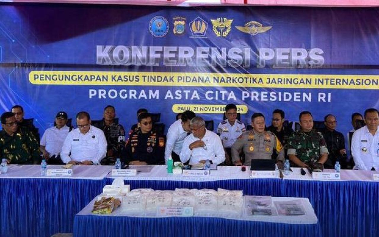 Konpers kasus penyelundupan Sabu di Teluk Palu
