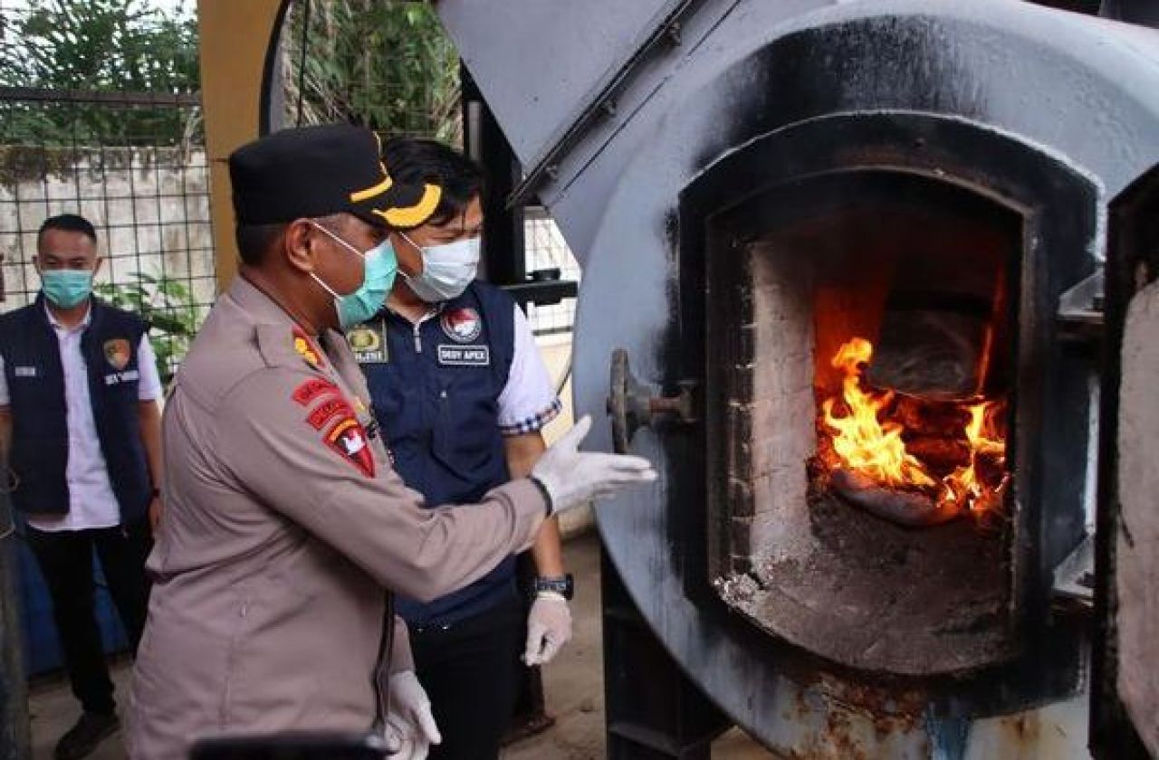 Pemusnahan 35,7 Kg narkotika jenis Ganja