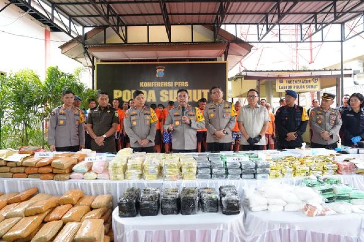 Polda Sumut Ungkap 32 kasus dan Sita 201 Kg Sabu