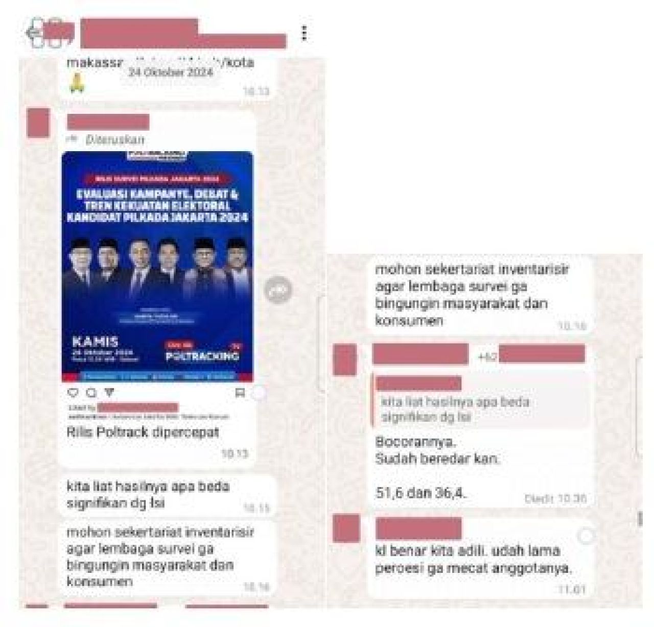 Bukti percakapan Whatsapp oknum dewan etik