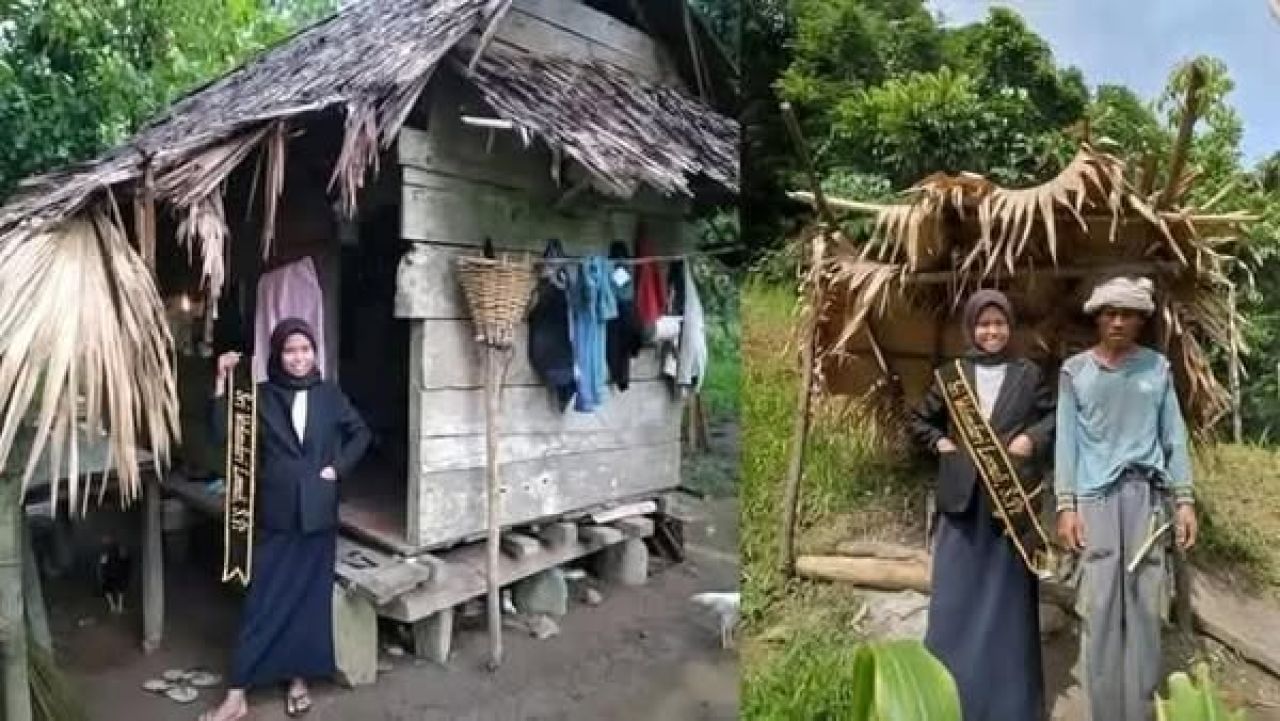 Sri Wulandari Lomuli bersama orangtunya