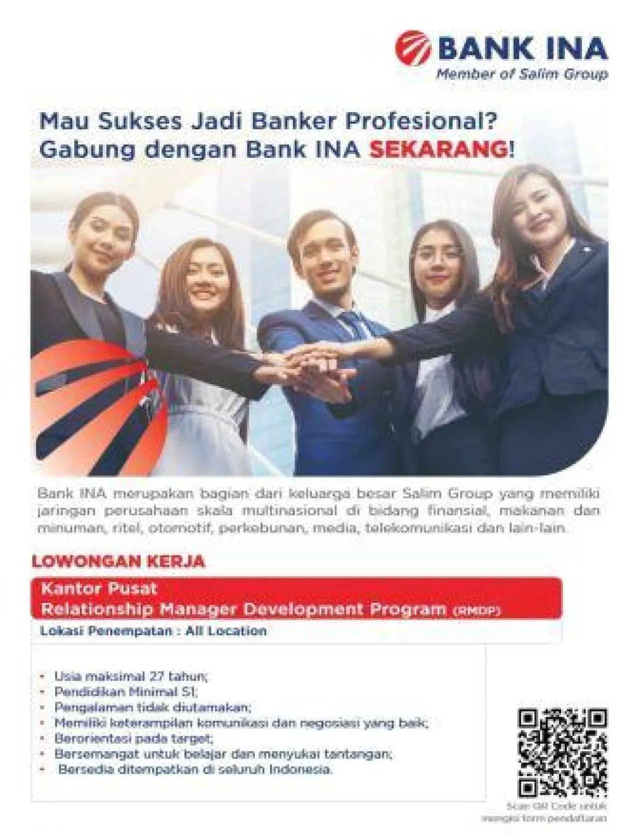Lowongan kerja di Bank INA