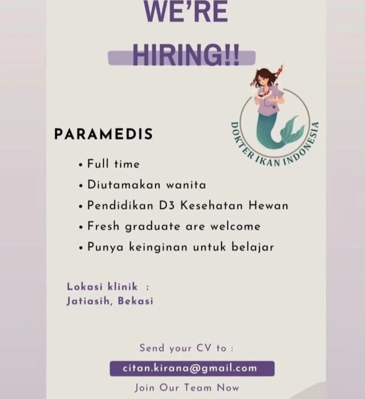 Lowongan Dokter Ikan Indonesia