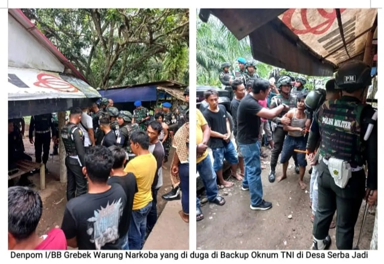 Pomdam Bukit Barisan Grebek Warung Narkoba di Desa Serba Jadi