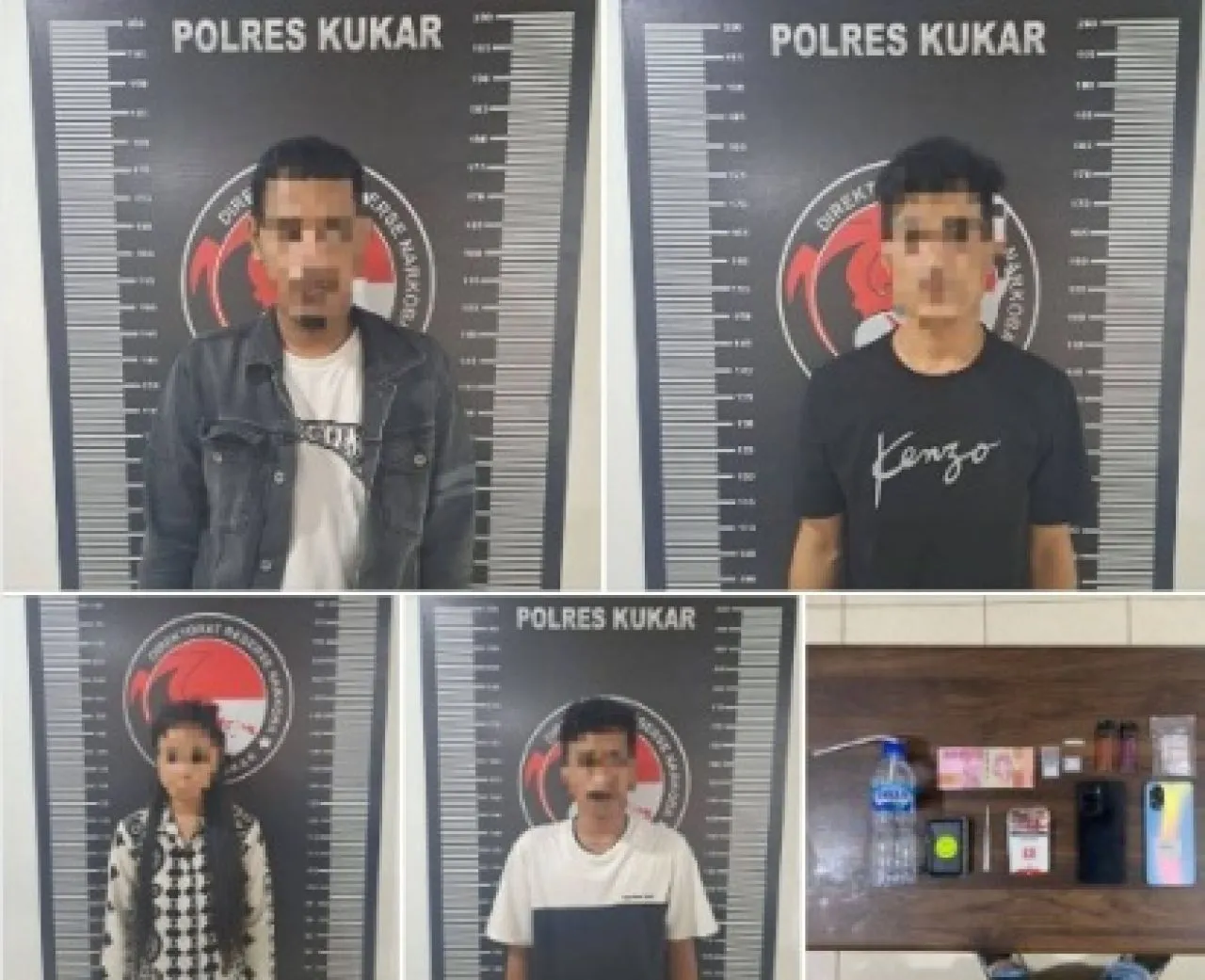 3 Pria dan 1 Wanita Digrebek Saat Pesta Sabu di Penginapan Kelurahan Muara Jawa