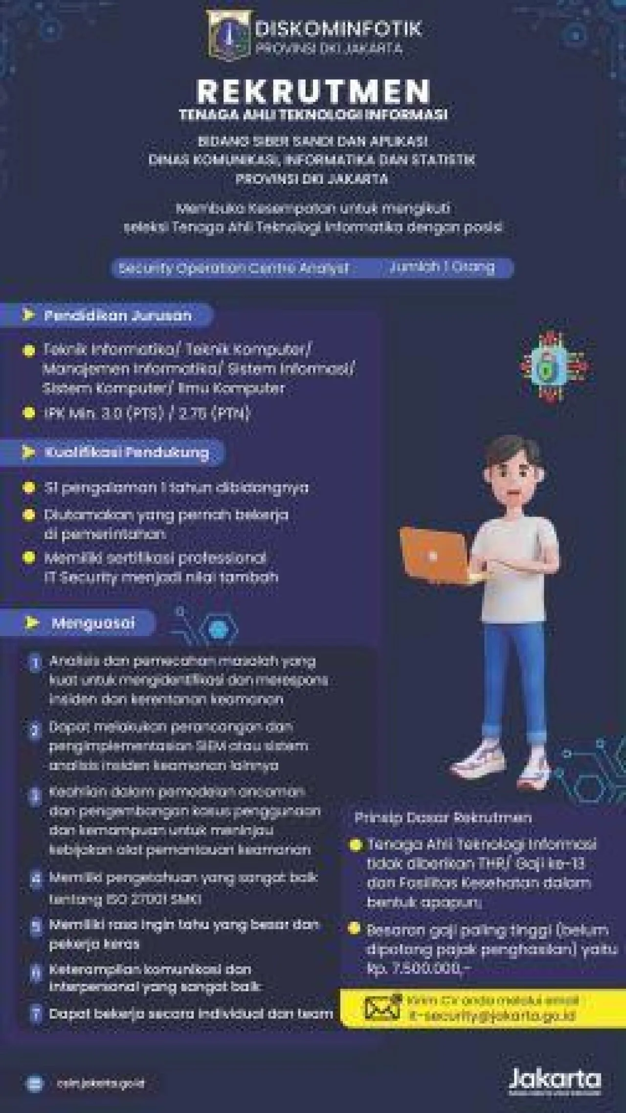 Lowongan Pekerjaan Tenaga Ahli Teknologi Informasi Diskominfotik Provinsi DKI Jakarta