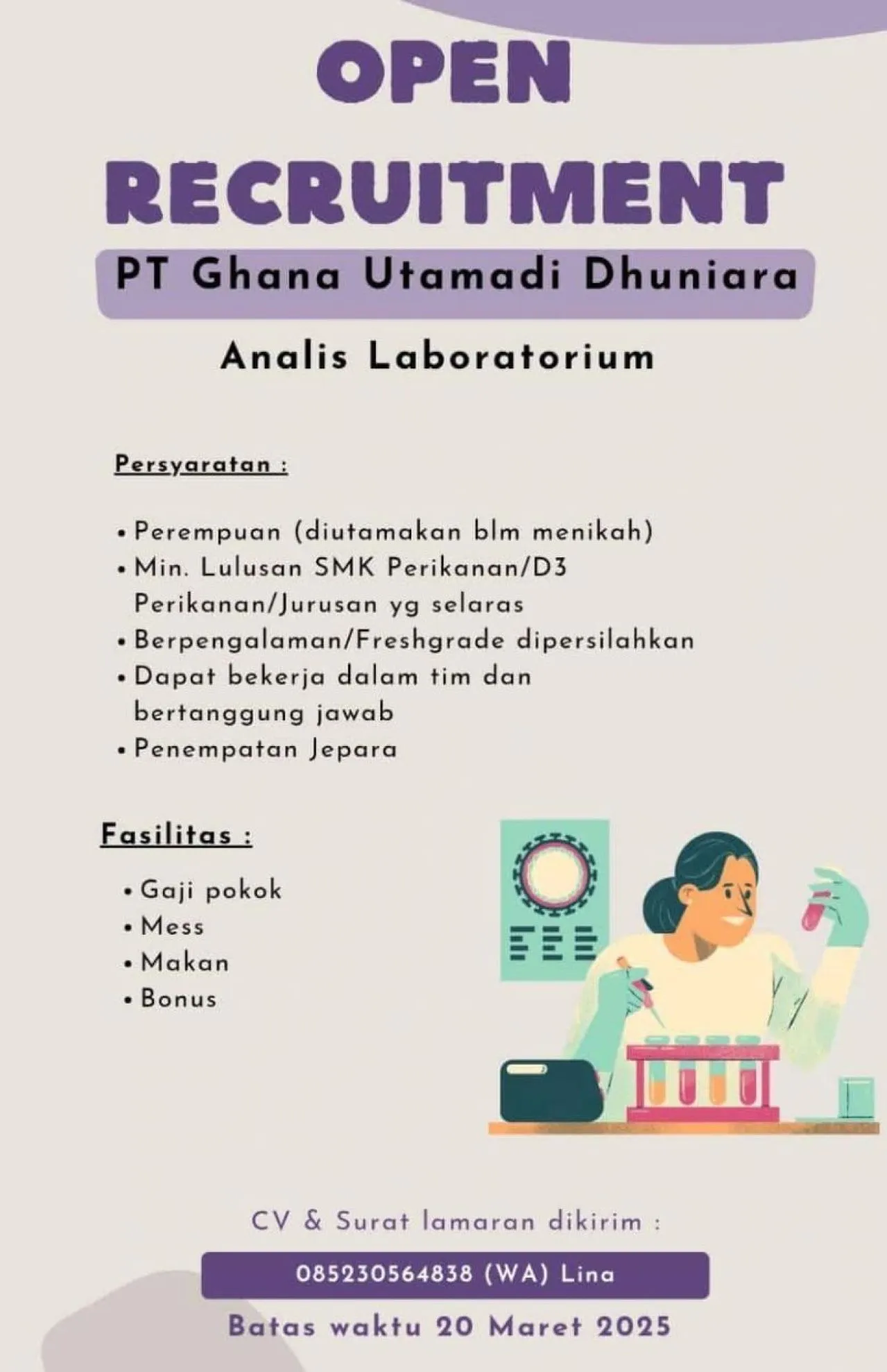 PT Ghana Utamadi Dhuniara Open Recruitment