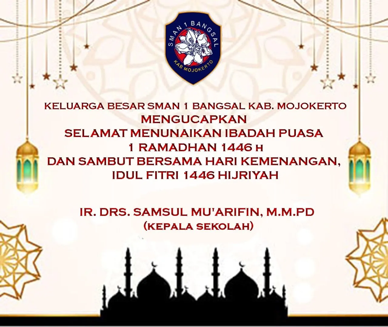 SMAN 1 Bangsal Ucapkan Selamat Menunaikan Ibadah Puasa Ramadhan 1446 H