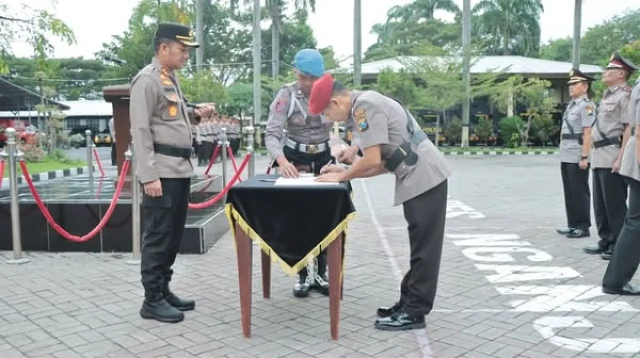 Polres Nganjuk Gelar Sertijab Kasat Intelkam sampai Kapolsek Ngetos