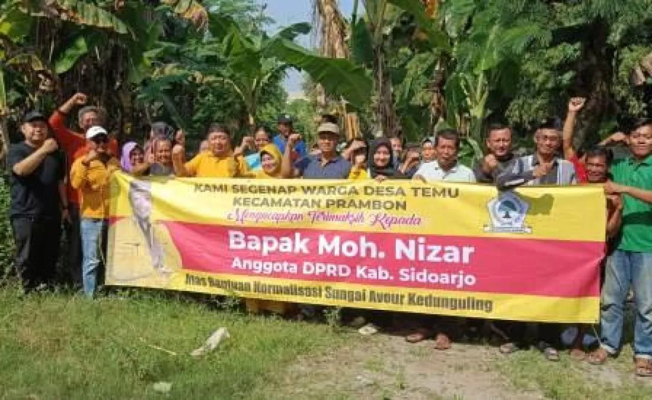 Ketua Fraksi Golkar DPRD Sidoarjo Bantu Normalisasi Sungai Avour Kedunguling