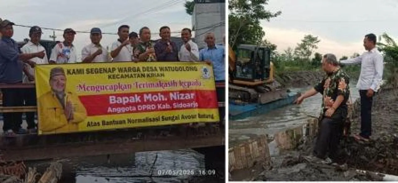 Moh Nizar Inisiasi Pelaksanaan Normalisasi Sungai Buntung di Desa Watugolong