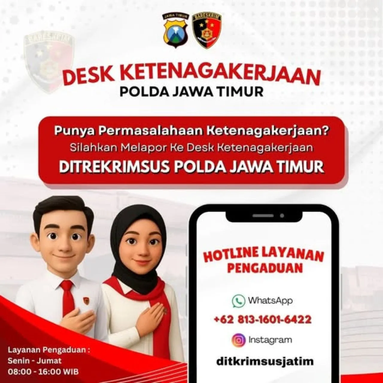 Ditreskrimsus Polda Jawa Timur Buka Layananan Ketenagakerjaan