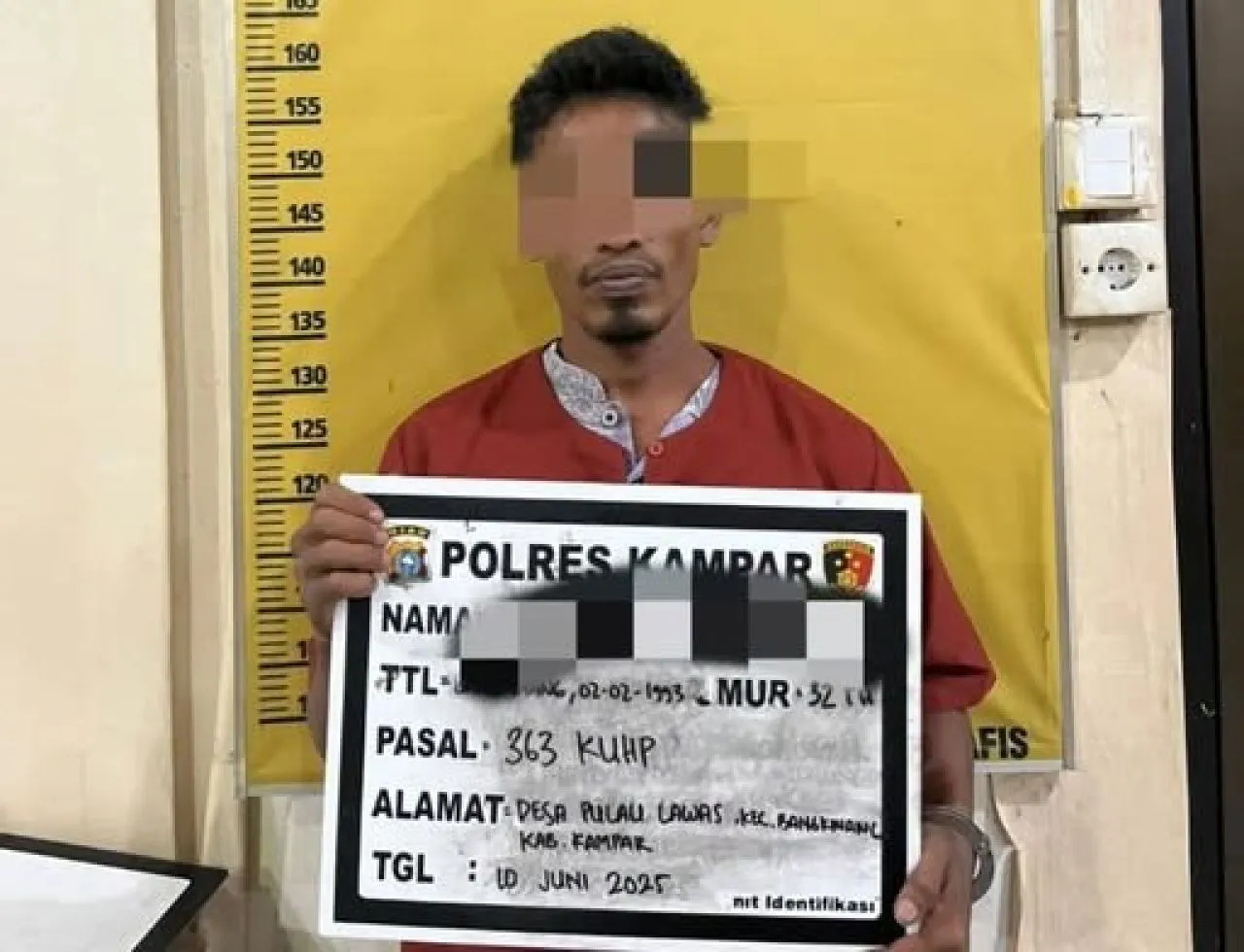 Satreskrim Polres Kampar Tangkap Pelaku Pencurian dan Pemberatan di Desa Pulau Lawas