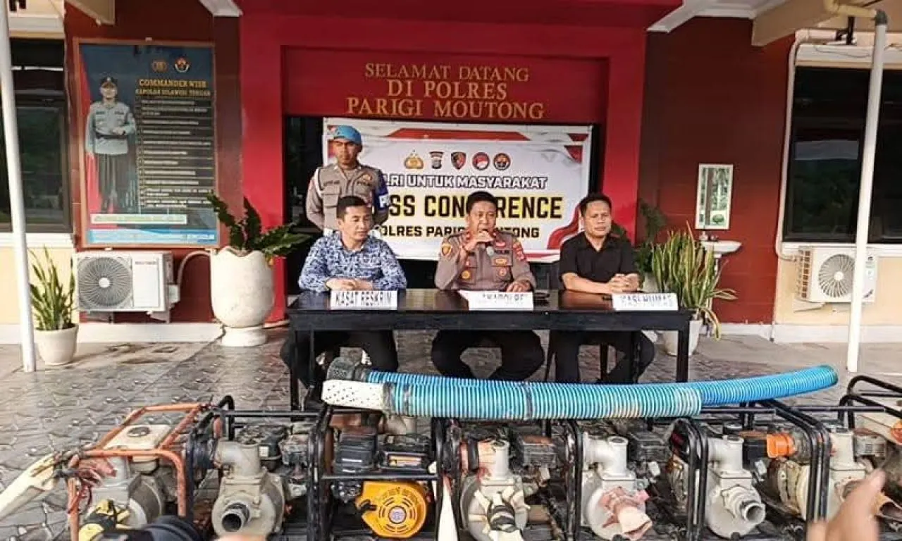 Polres Parigi Moutong Tangkap Dua Pelaku Pertambangan Ilegal di Tinombo Selatan