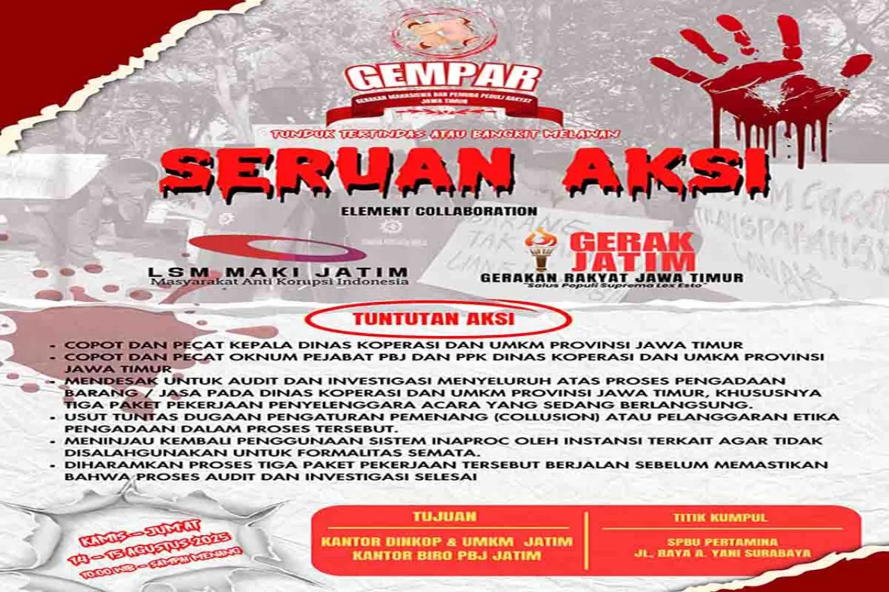 Pengadaan Jasa Dinas Koperasi dan UMKM Jatim Terindikasi Pelanggaran