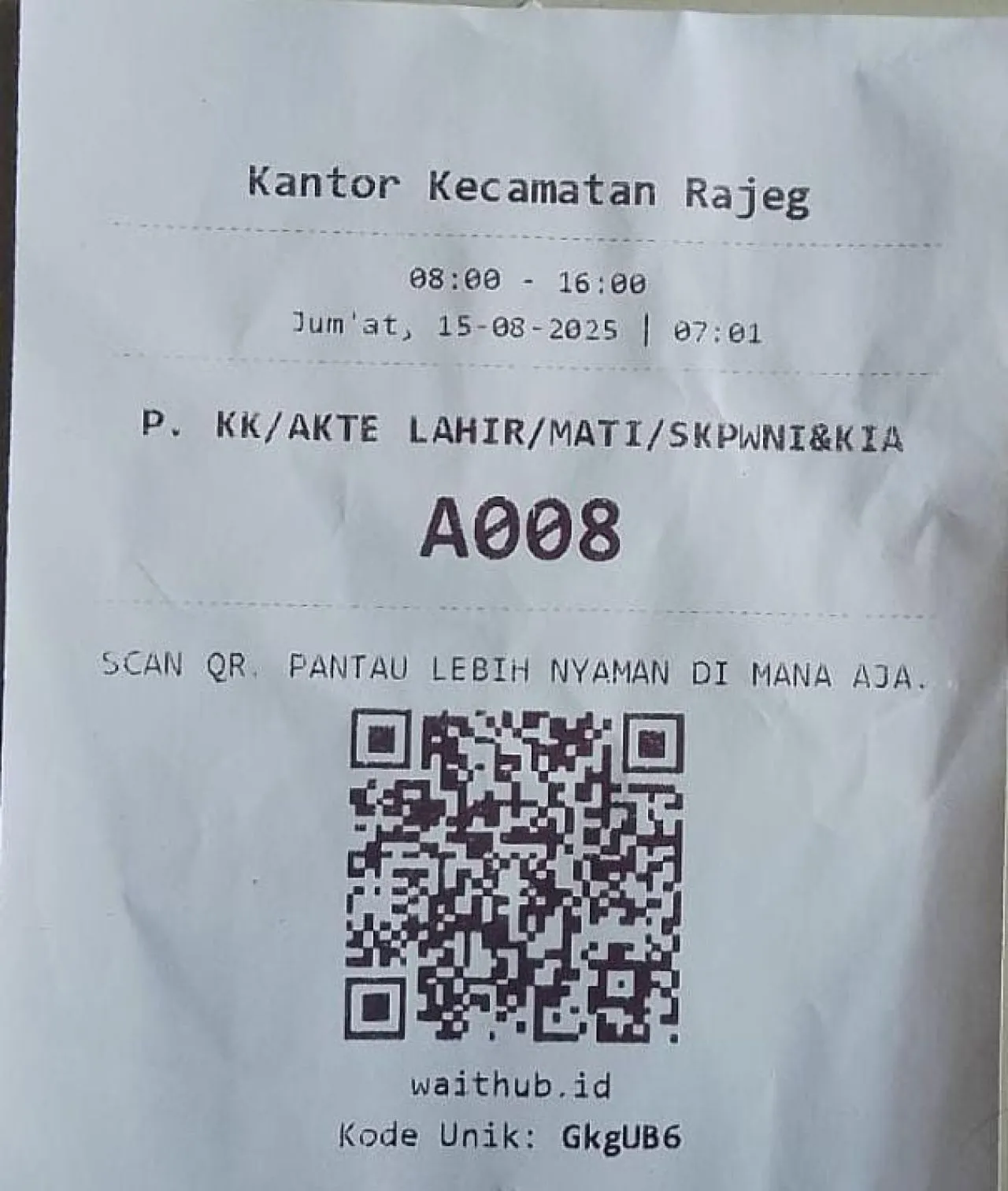 Warga Sukamanah Keluhkan Ribetnya Urus Akta Kelahiran di Kantor Kecamatan Rajeg