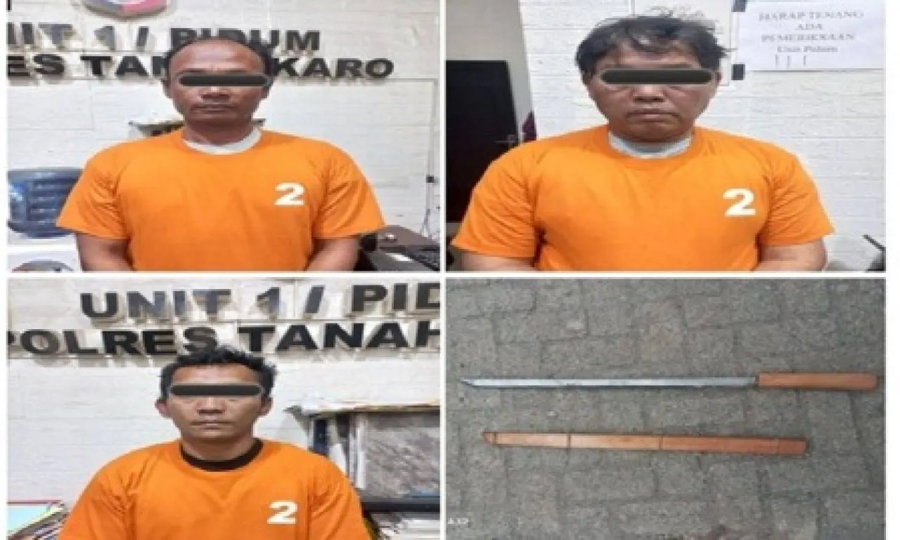 Polres Tanah Karo Tangkap 3 Oknum Ormas di Desa Ketaren