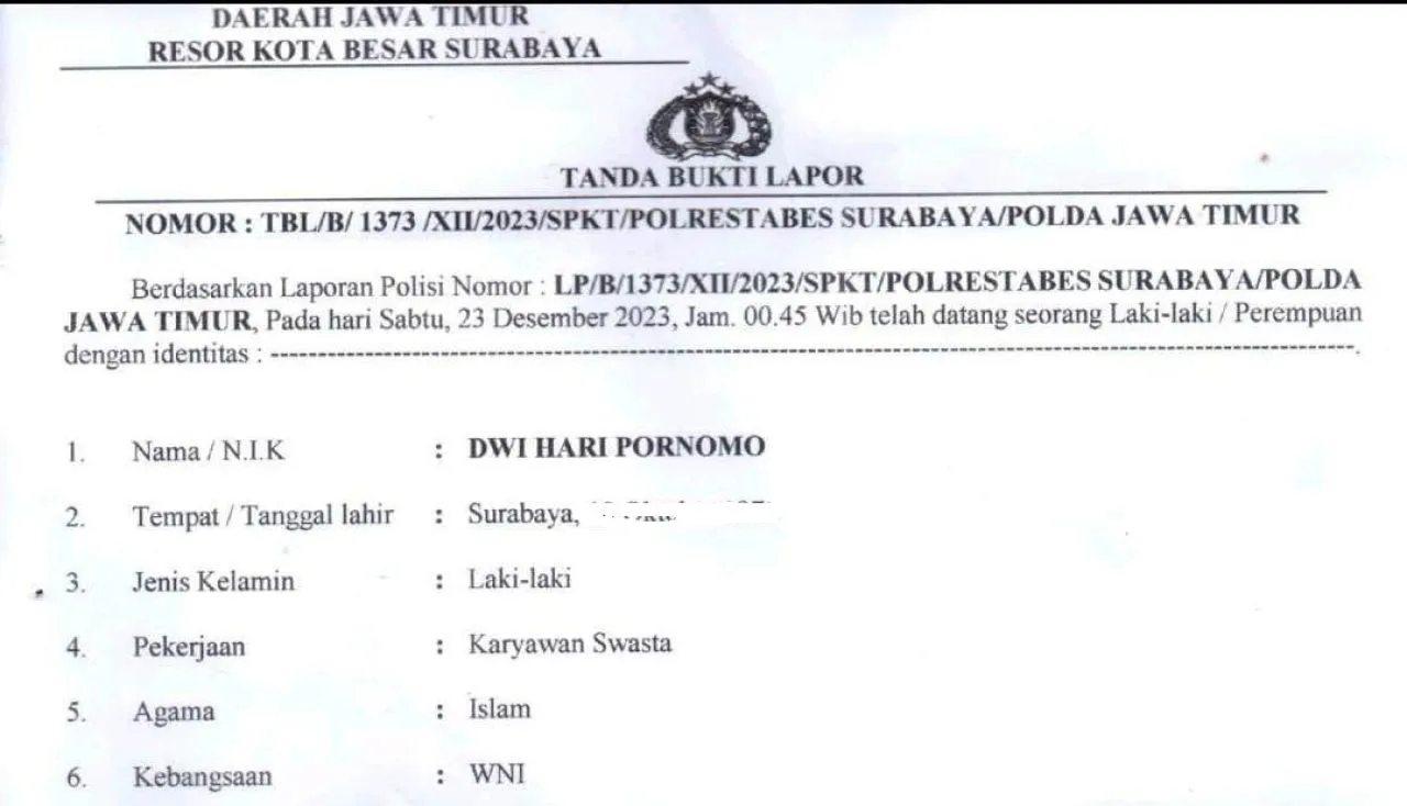 Dwi Hari Pornomo Hampir 3 Tahun Mencari Keadilan di Polrestabes Surabaya