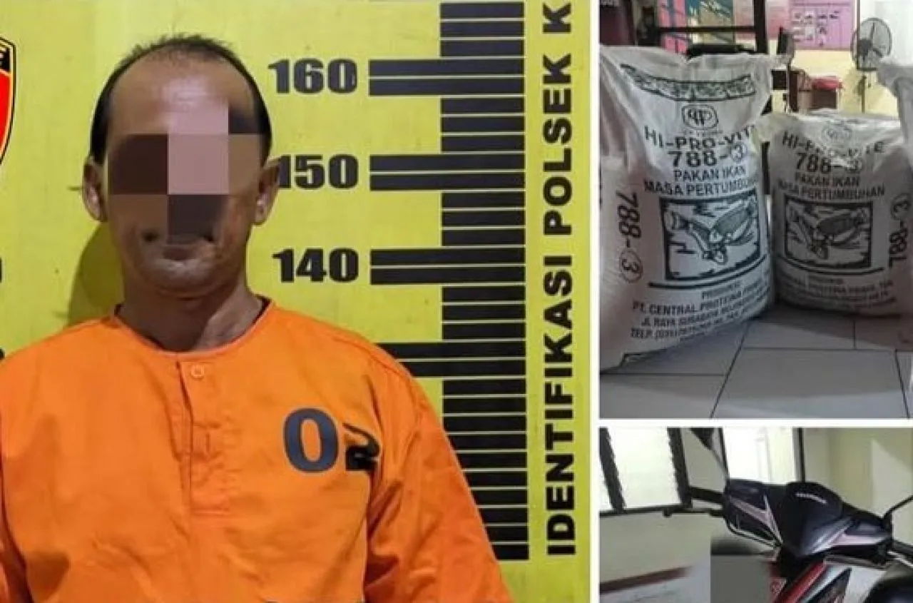 Pencurian Pakan Ikan di Desa Ringinpitu Diungkap Polsek Kedungwaru