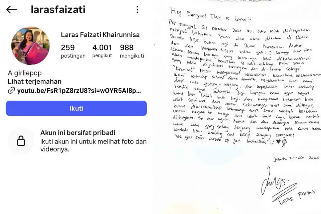 Secarik Surat Perjuangan dari dalam Rutan Bambu Apus