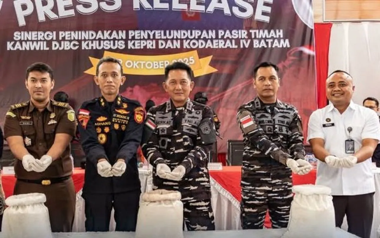 Kodaeral IV Batam Gagalkan Penyelundupan 25,9 Ton Pasir Timah
