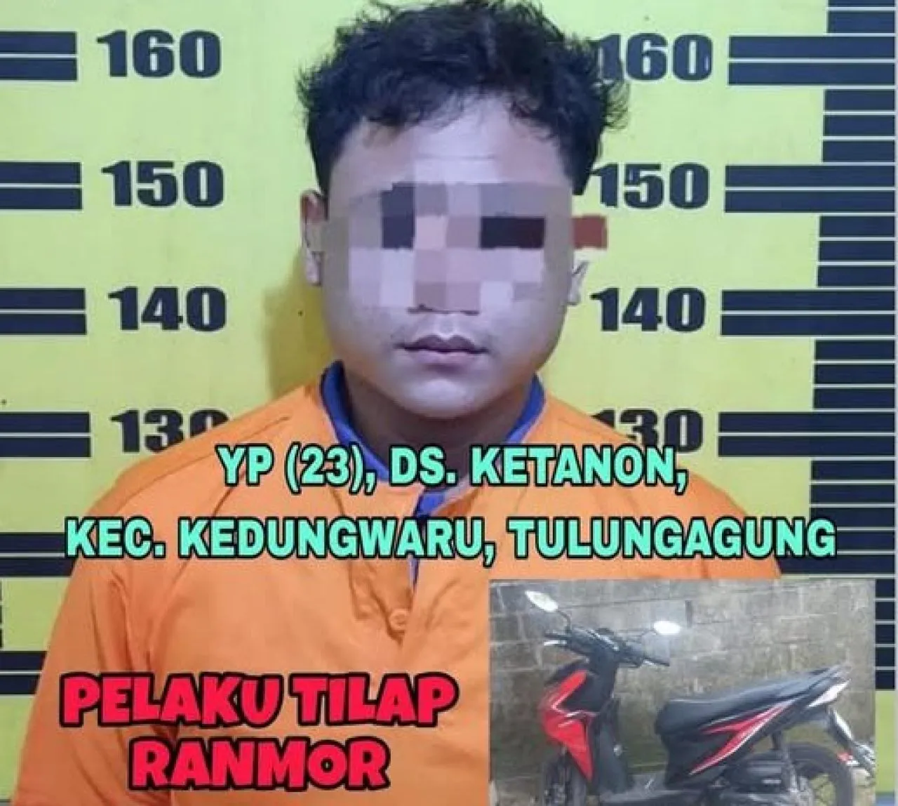 Pelaku Penipuan dan Penggelapan Motor Ditangkap Polsek Kedungwaru