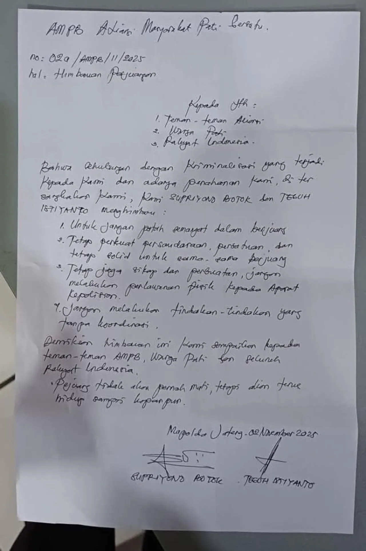 Di Balik Jeruji Besi Polda Jawa Tengah, Api Perjuangan Botok Belum Padam