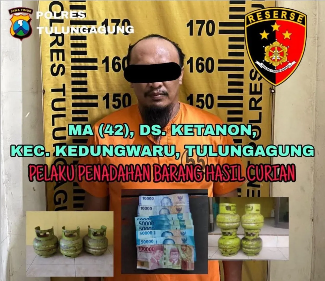 Polsek Tulungagung Kota Ungkap Kasus Penadahan Tabung Gas LPG