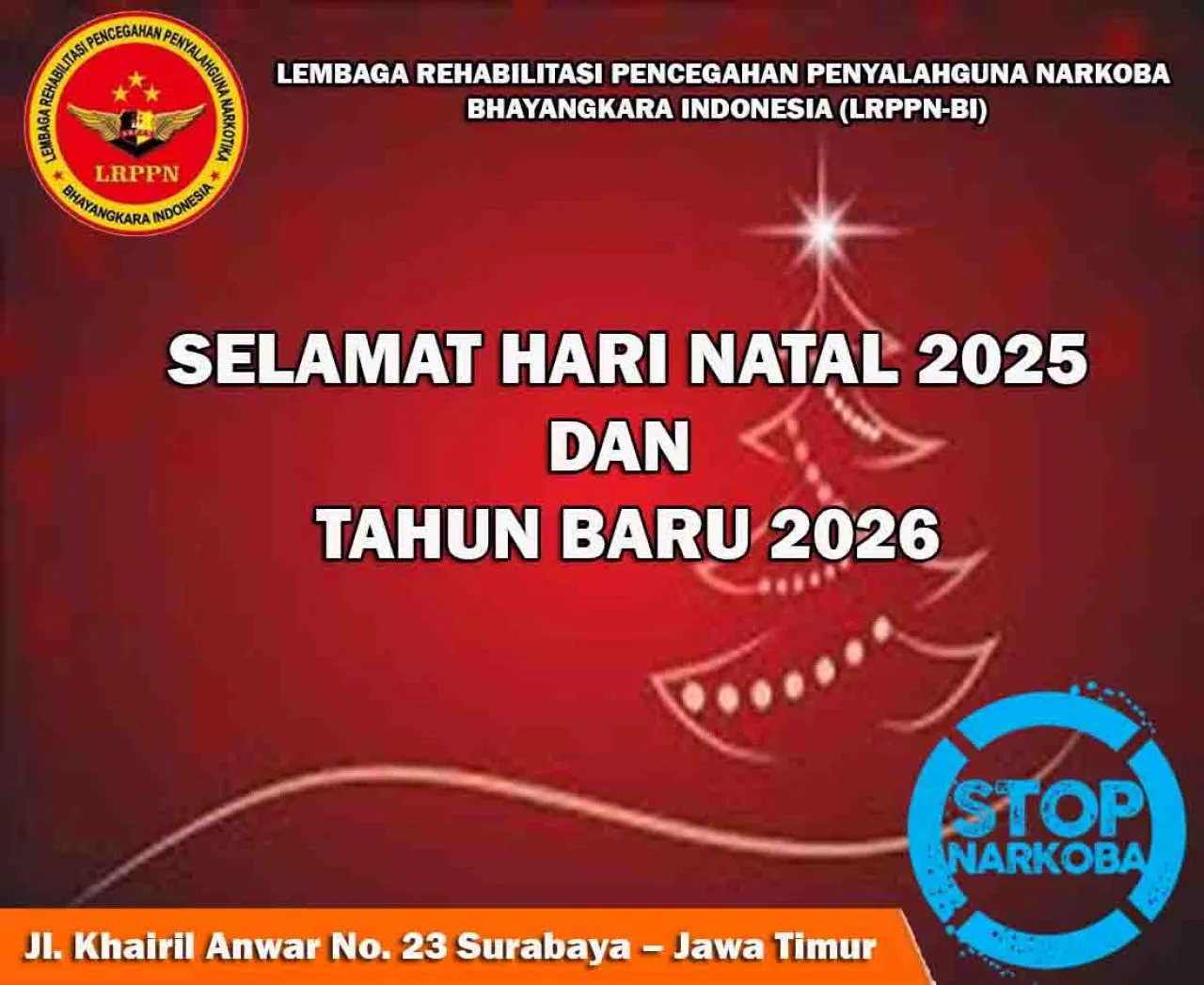 Ucapan Natal 2025 dan Tahun Baru 2026 dari LRPPN BI Surabaya