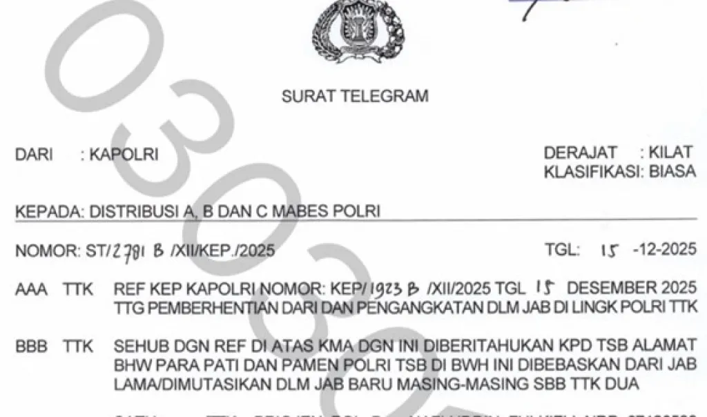 Daftar Kapolres yang Diganti oleh Kapolri Jelang Awal Tahun 2026