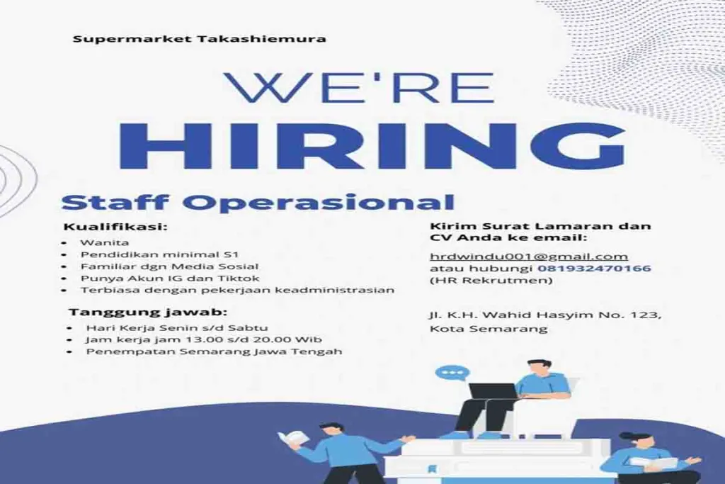 Lowongan Kerja sebagai Staff Operasional di Supermarket Takashimura