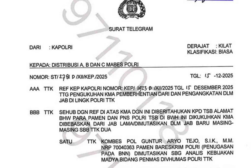 Daftar Mutasi Polri Termasuk Ada Dirlantas Polda Sumatera Utara