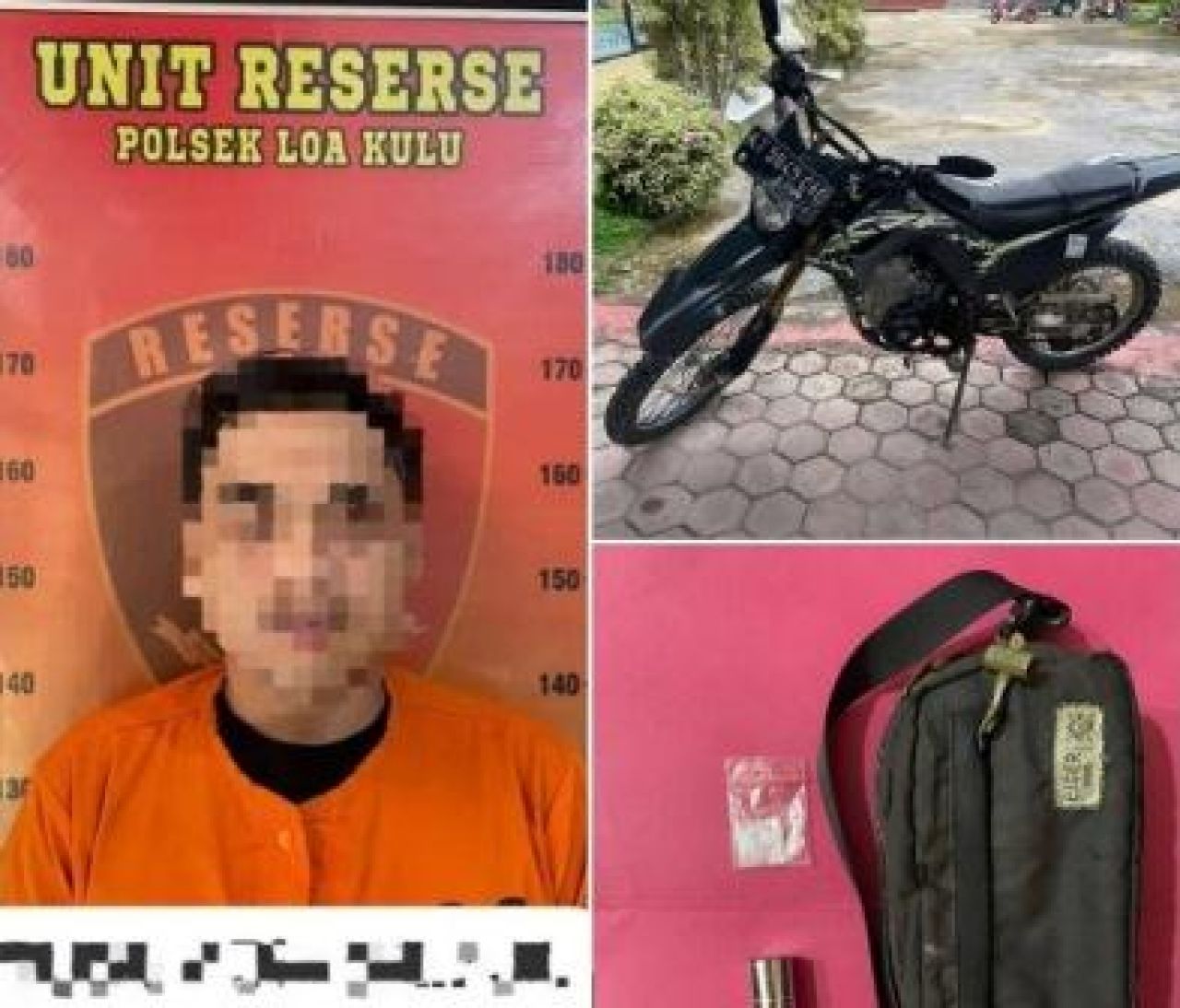 Tersangka berinisial Y dan barang bukti