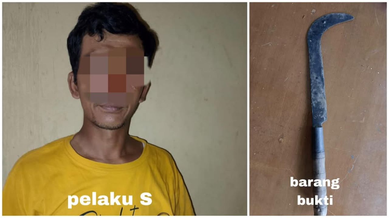 Tersangka inisial S dan barang bukti