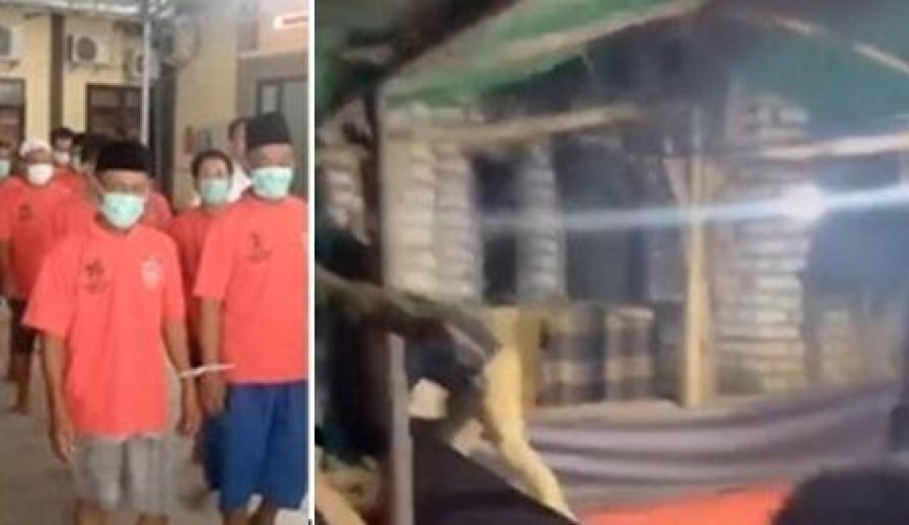 Para pelaku judi sabung ayam dan lokasi yang digrebek