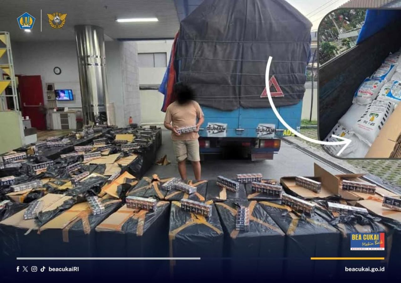 Rokok ilegal yang diselundupkan muatau pupuk