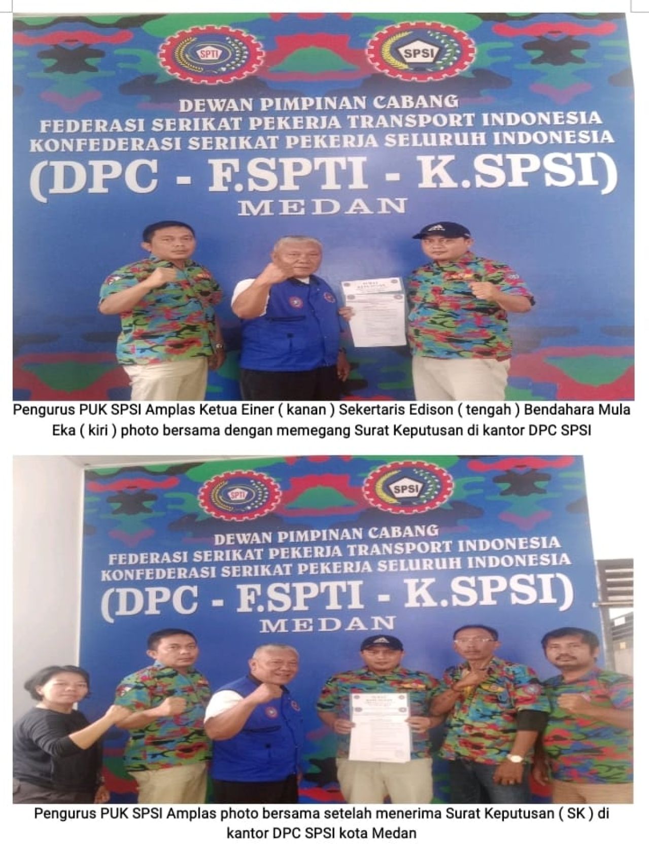 Penyerahan SK pengurus SPSI PUK Amplas
