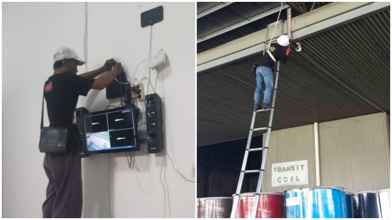 Pemasangan CCTV oleh teknisi Lim CCTV