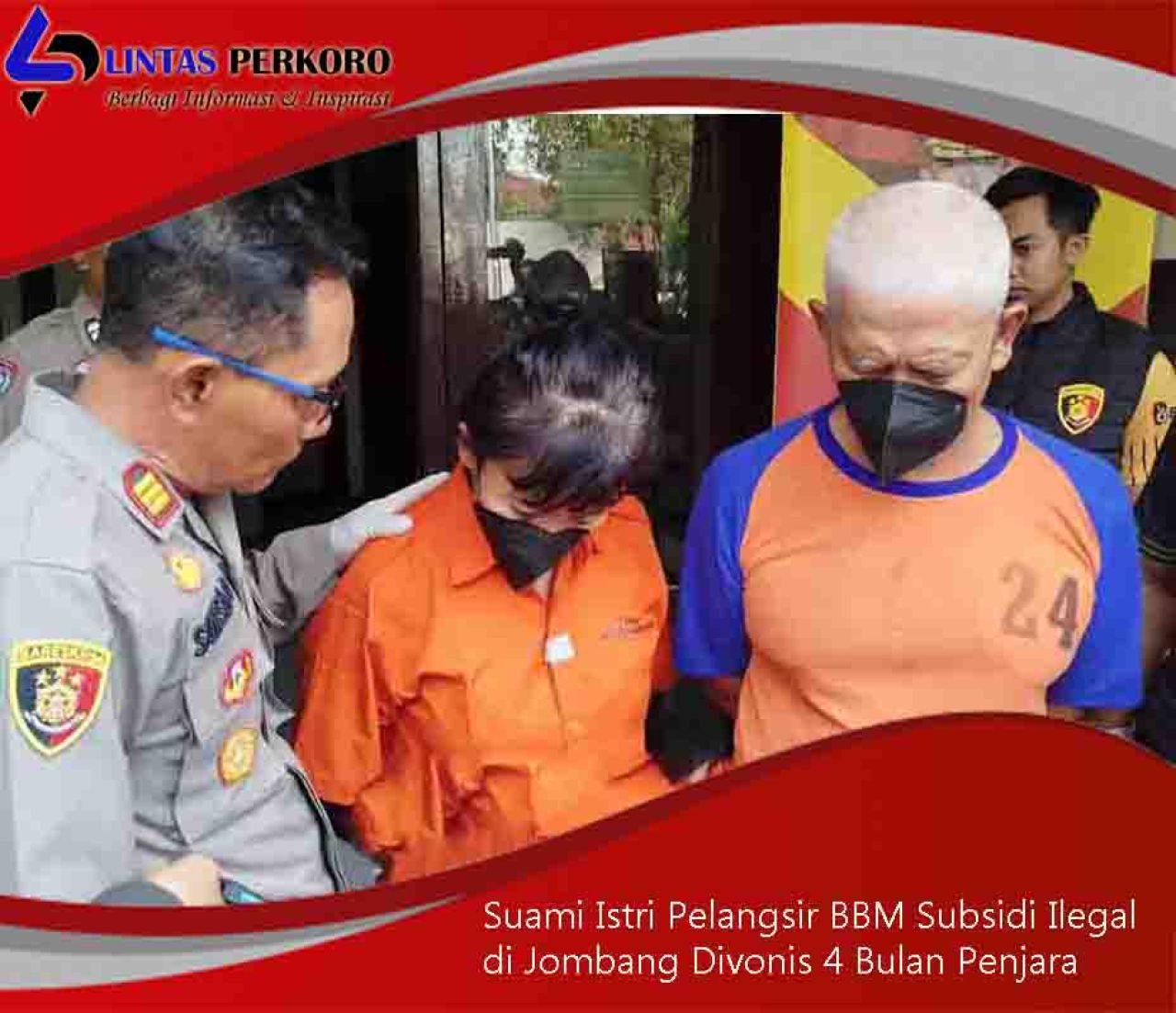 Sri Ratna Khoiriyah dan Husin Lubis bersama Kapolsek Jombang