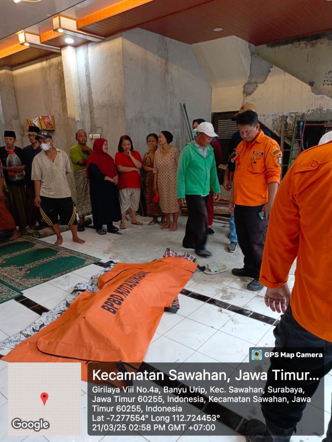 Jasad Herman di kantong mayat